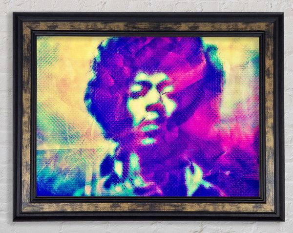 Jimi Hendrix Blur Framed Print