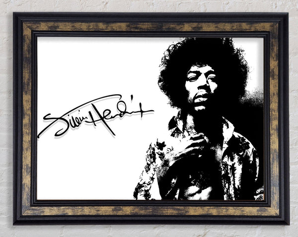Jimi Hendrix Signature Framed Print