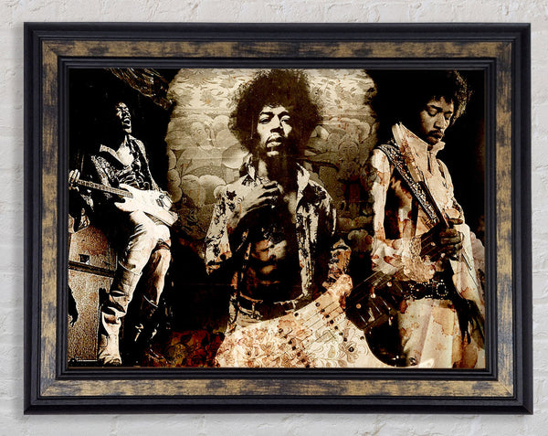 Jimi Hendrix Trio Framed Print