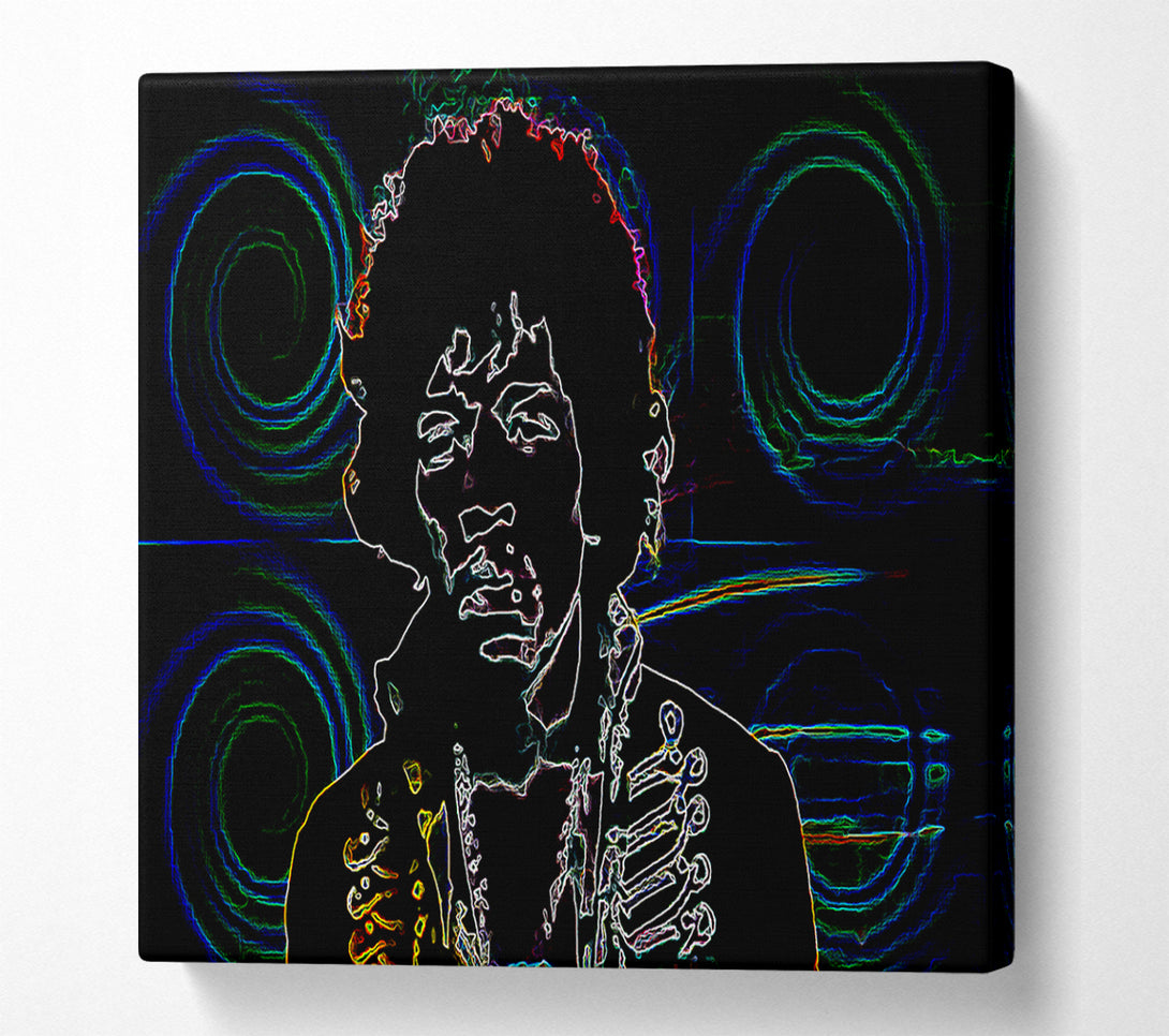  A Canvas Print of Jimi Hendrix Psychedelic Canvas Wall Art