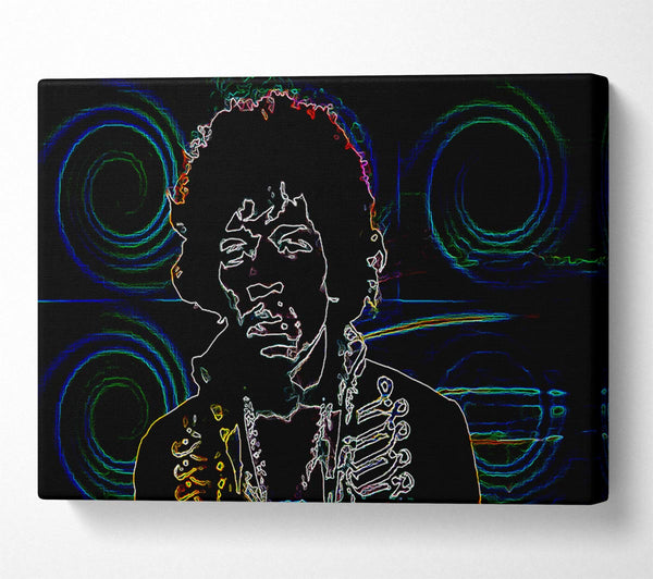  A Canvas Print of Jimi Hendrix Psychedelic Canvas Wall Art
