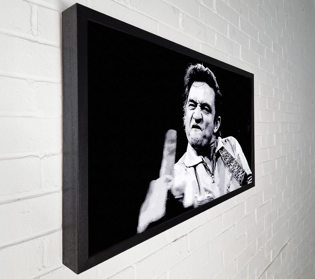  A Canvas Print of Johnny Cash Finger B n W Canvas Wall Art