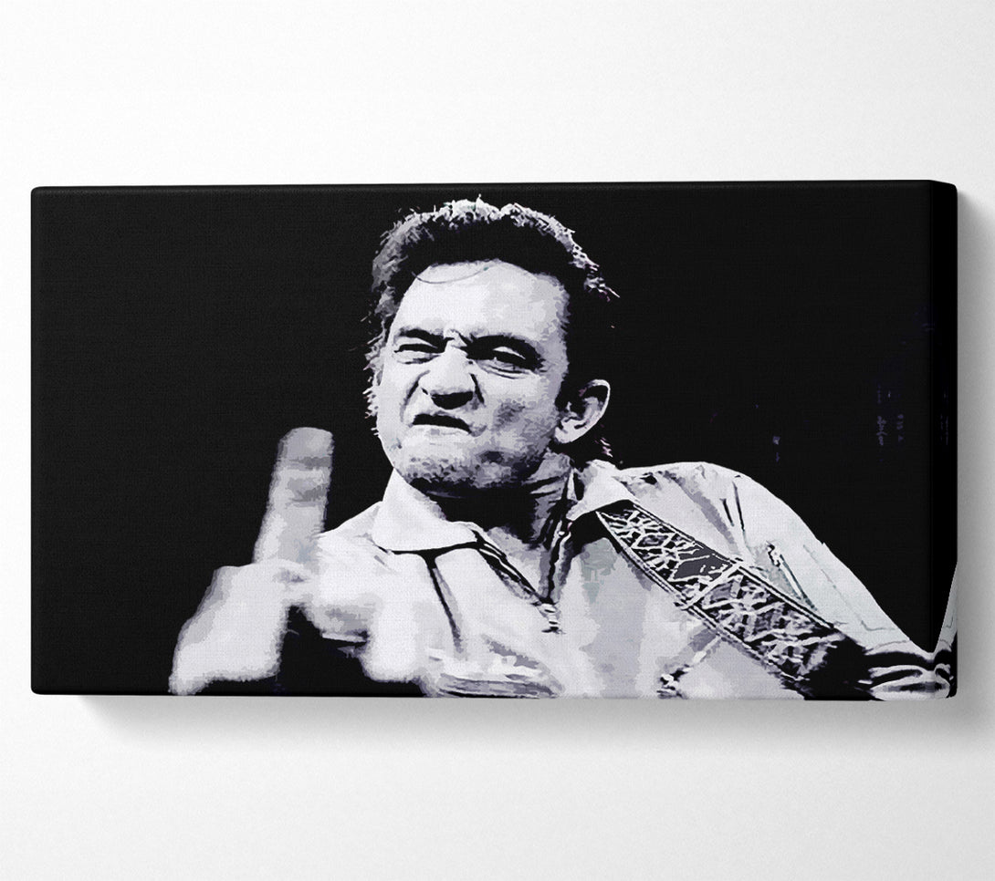  A Canvas Print of Johnny Cash Finger B n W Canvas Wall Art
