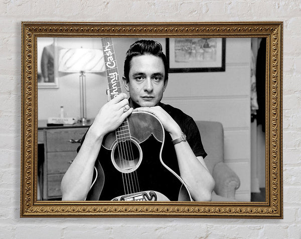 Johnny Cash Guitar Framed Print