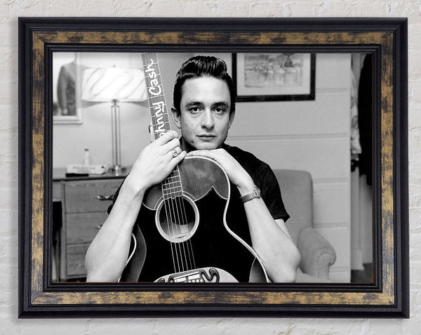 Johnny Cash Guitar Framed Print