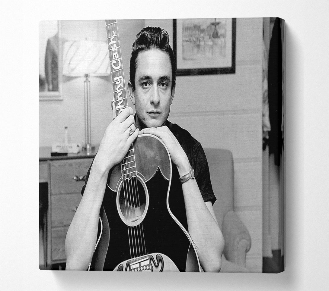  A Canvas Print of Johnny Cash Guitar Canvas Print