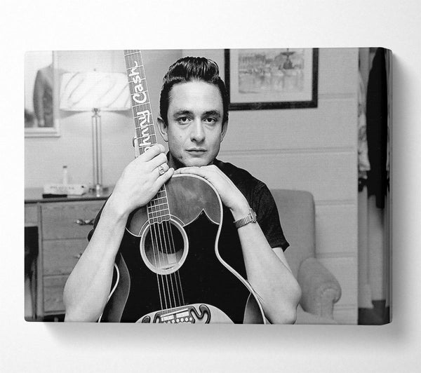  A Canvas Print of Johnny Cash Guitar Canvas Print