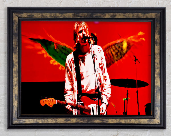 Kurt Cobain Angel Wings Framed Print