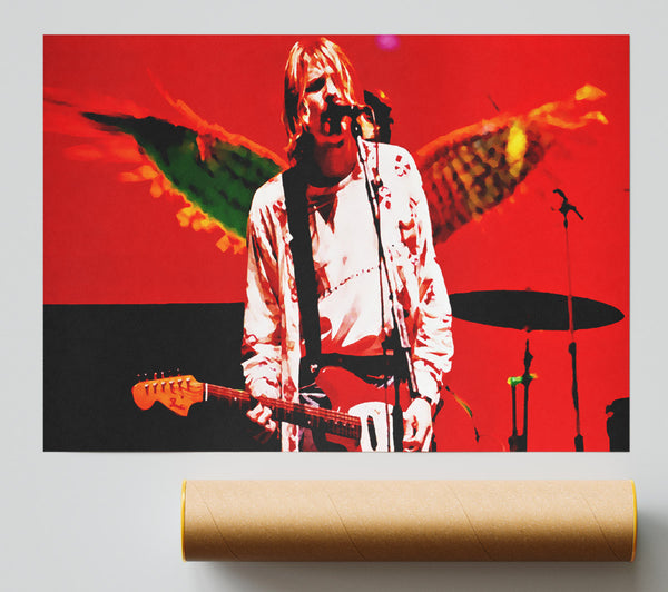 Kurt Cobain Angel Wings Print