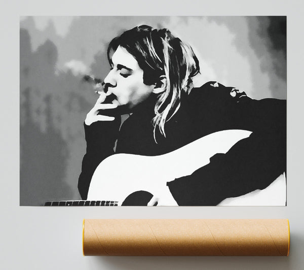 Kurt Cobain Guitar Smoke Poster