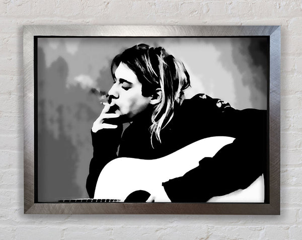 Kurt Cobain Guitar Smoke Framed Print