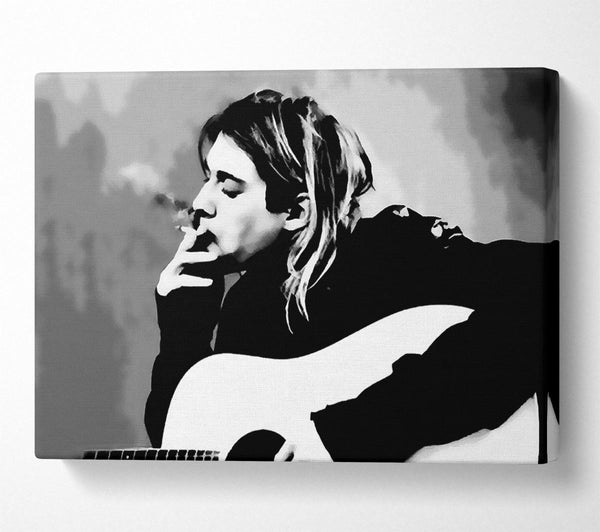  A Canvas Print of Kurt Cobain Guitar Smoke Canvas Wall Art