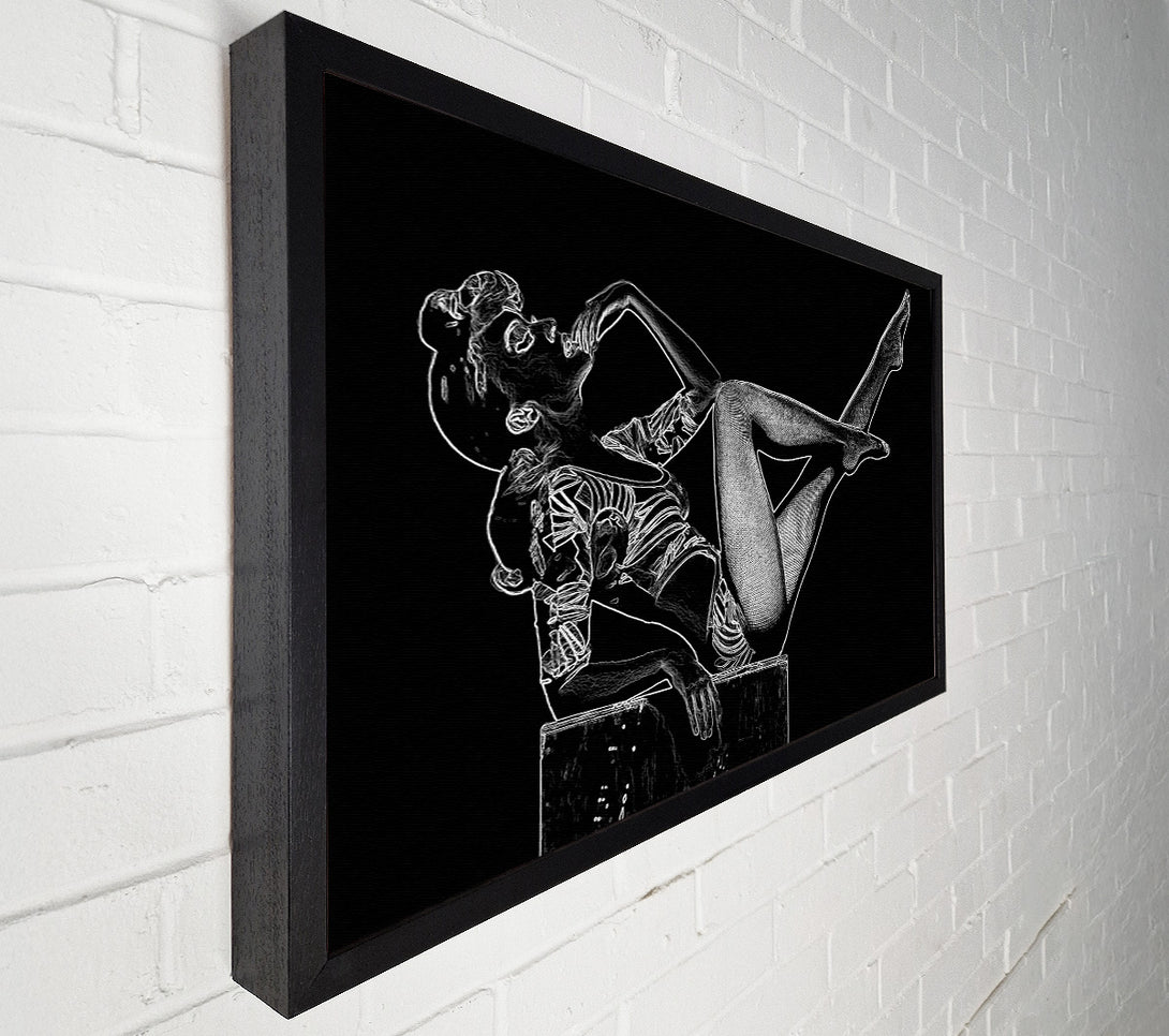  A Canvas Print of Kylie White On Black Canvas Print