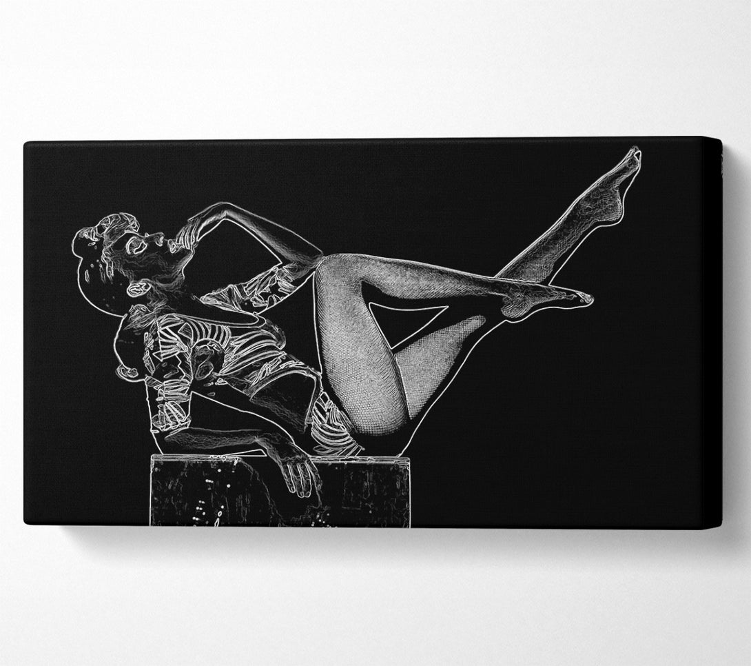  A Canvas Print of Kylie White On Black Canvas Print