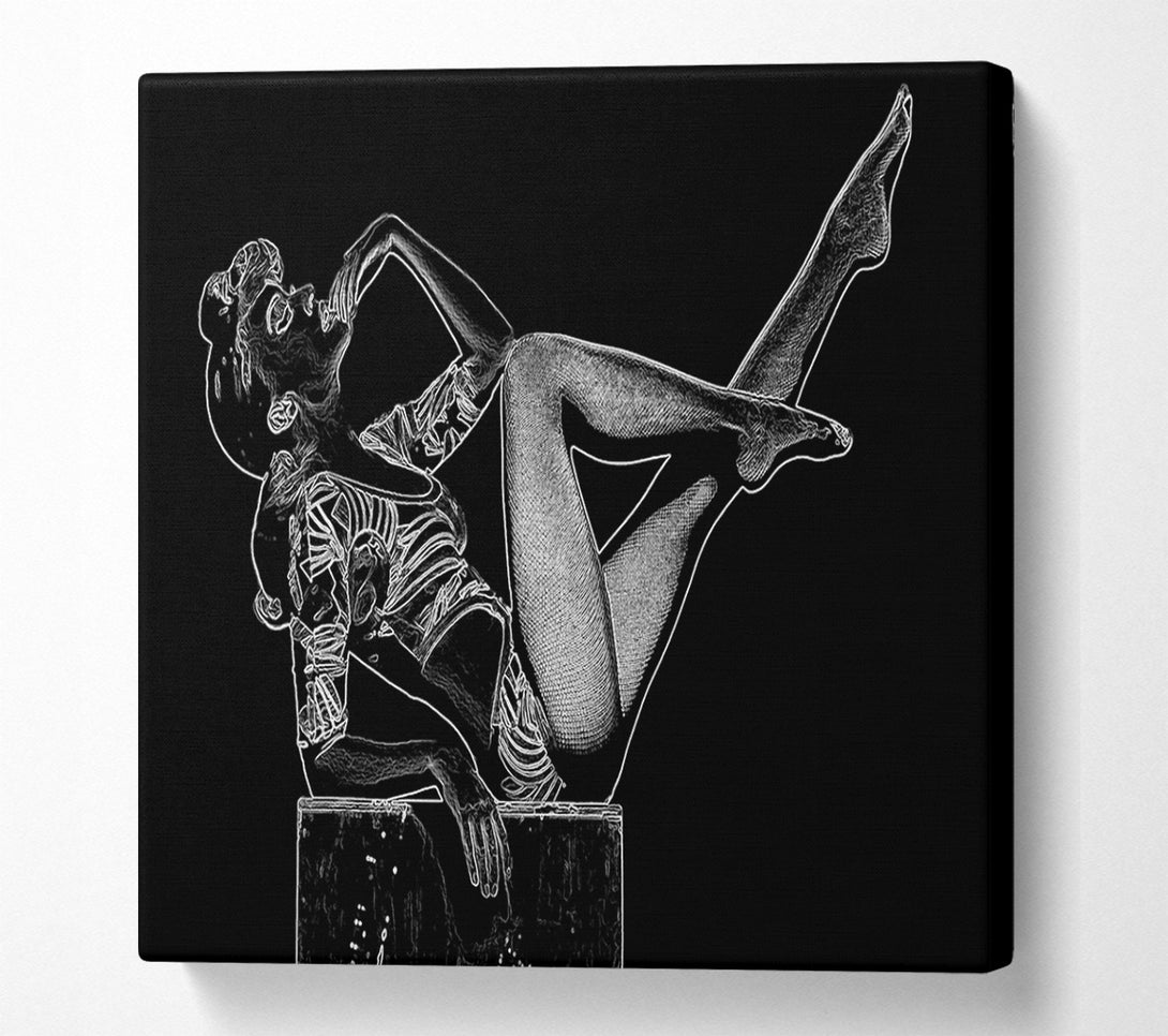  A Canvas Print of Kylie White On Black Canvas Print