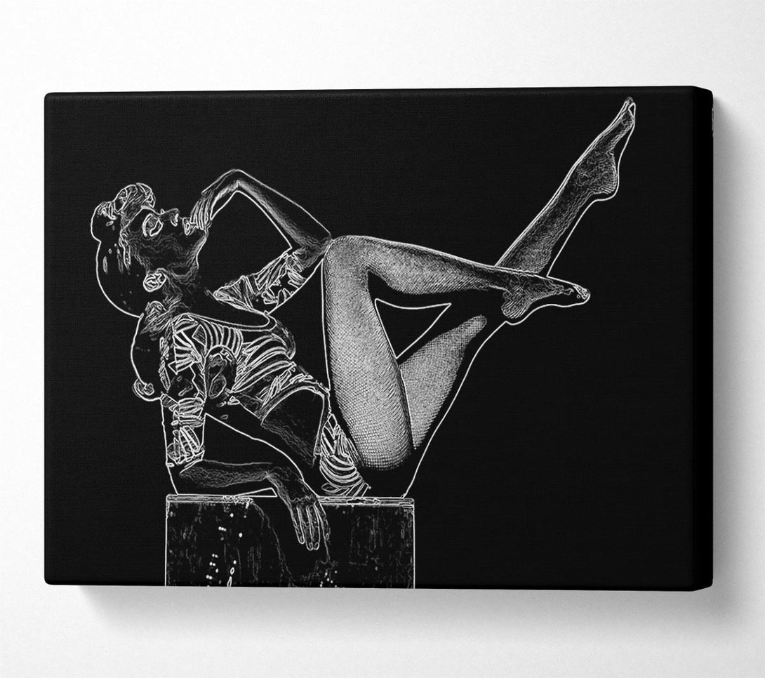  A Canvas Print of Kylie White On Black Canvas Print