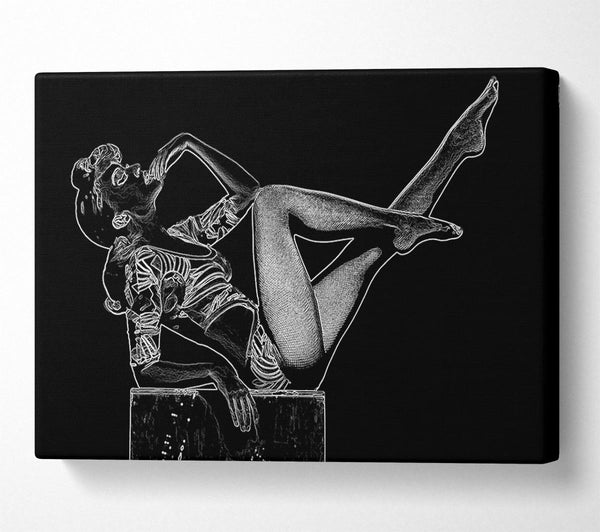  A Canvas Print of Kylie White On Black Canvas Print