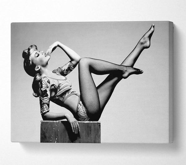  A Canvas Print of Kylie Minogue Legs B n W Canvas Print