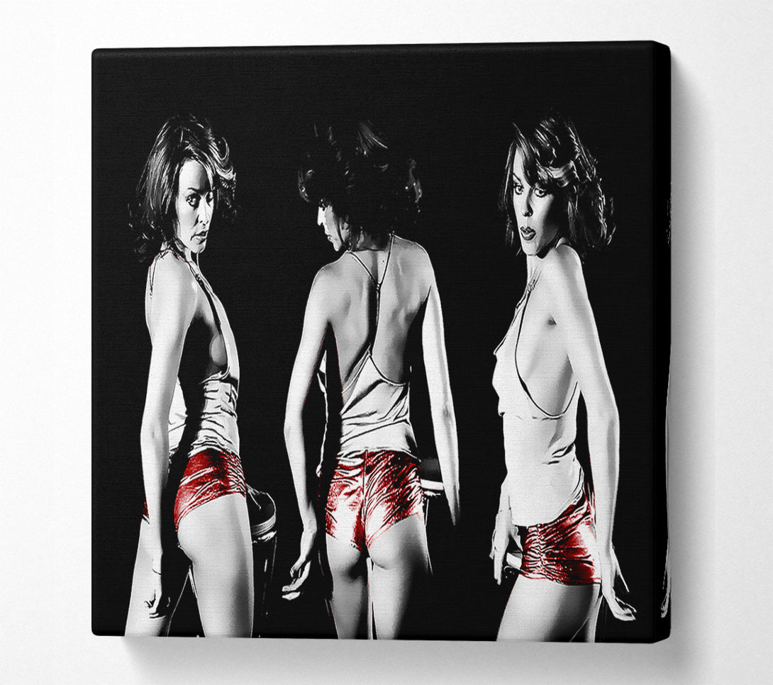  A Canvas Print of Kylie Minogue Red Hot Pants Canvas Art