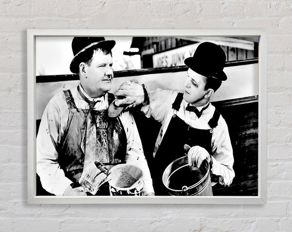 Laurel n Hardy Towed In The Hole Framed Print
