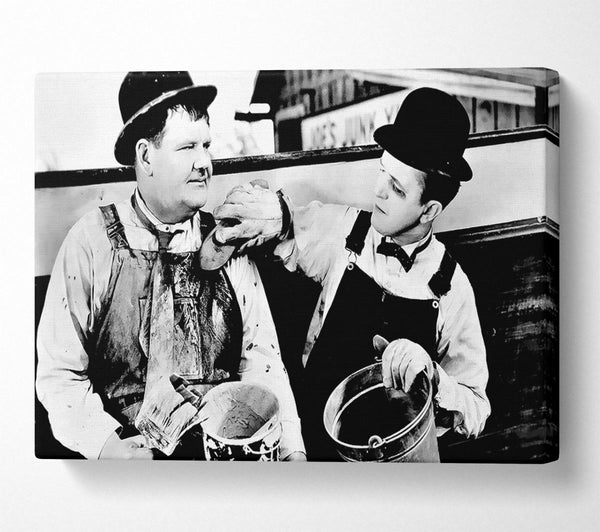  A Canvas Print of Laurel n Hardy Towed In The Hole Canvas Print
