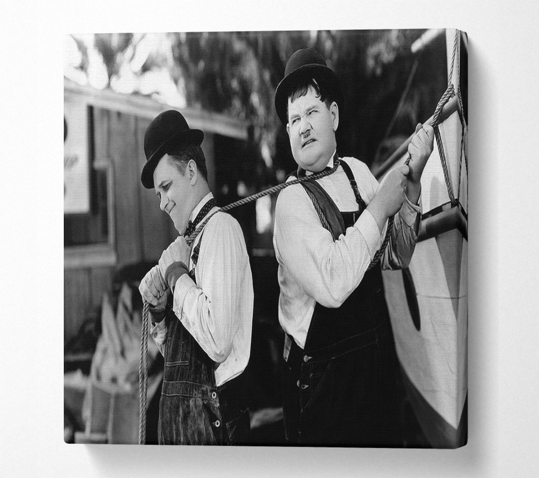  A Canvas Print of Laurel And Hardy Heave Canvas Wall Art