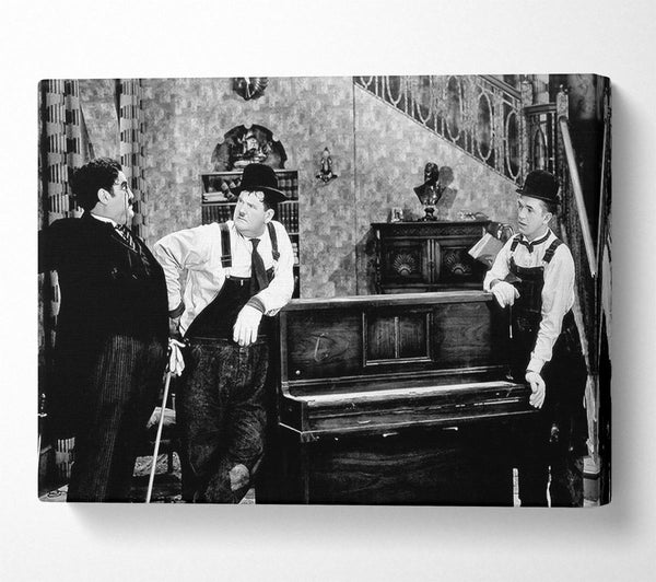  A Canvas Print of Laurel And Hardy Piano Break Canvas Art