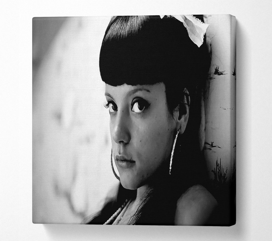  A Canvas Print of Lily Allen B n W Canvas Print