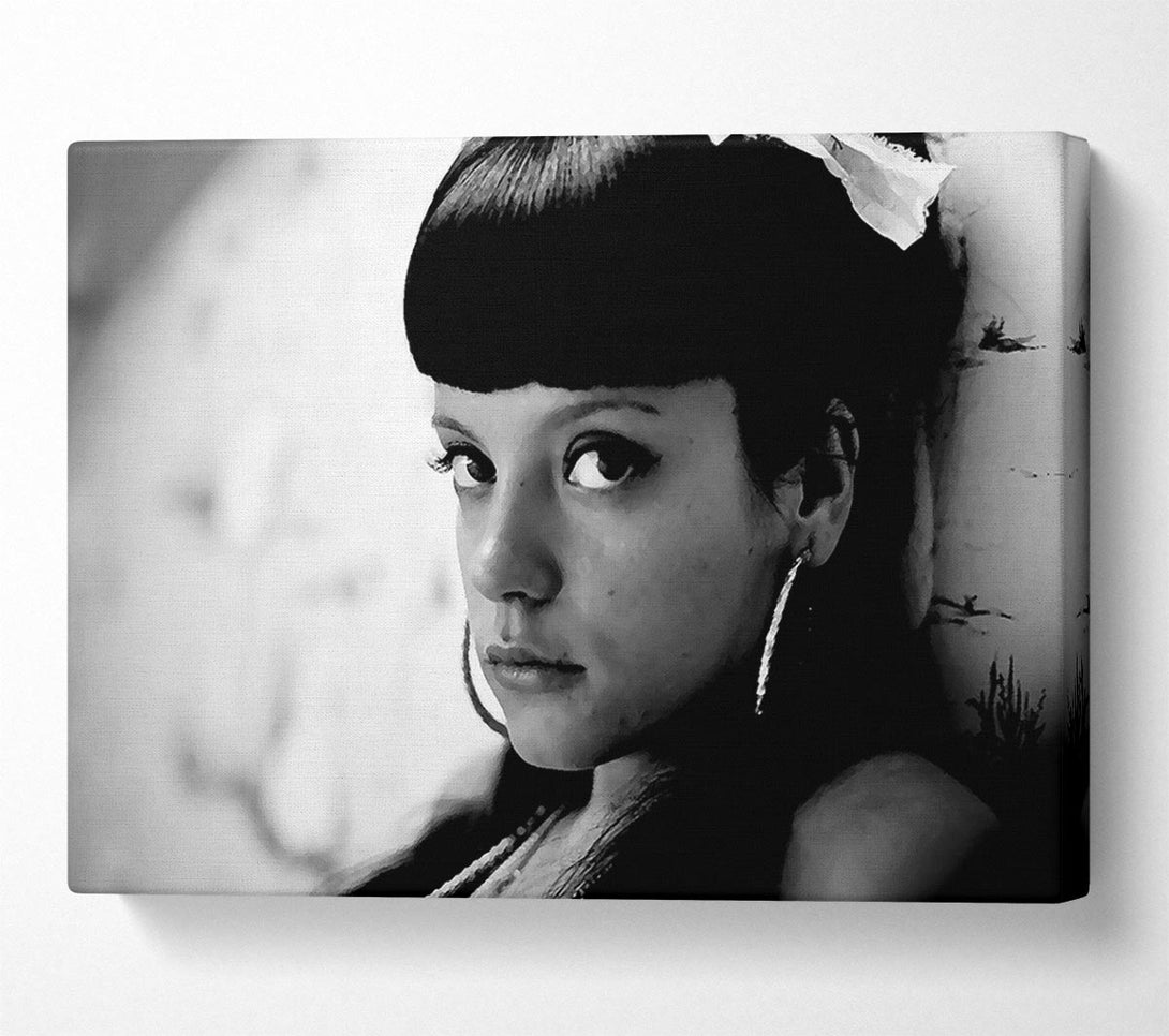  A Canvas Print of Lily Allen B n W Canvas Print