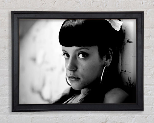 Lily Allen B n W Framed Print