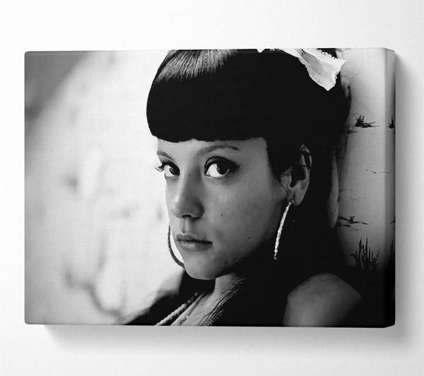  A Canvas Print of Lily Allen B n W Canvas Print