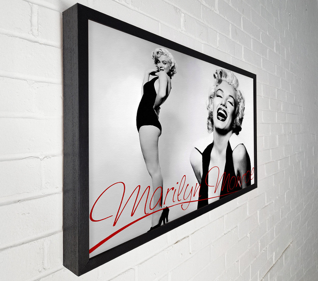  A Canvas Print of Marilyn Monroe B n W Red Canvas Print