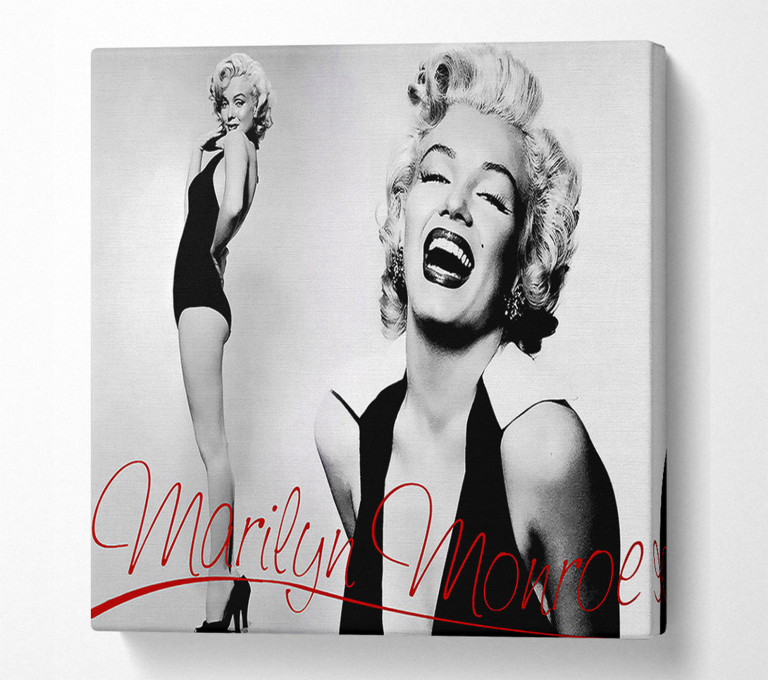  A Canvas Print of Marilyn Monroe B n W Red Canvas Print