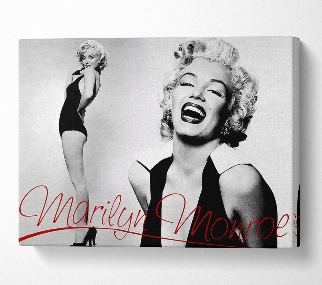  A Canvas Print of Marilyn Monroe B n W Red Canvas Print