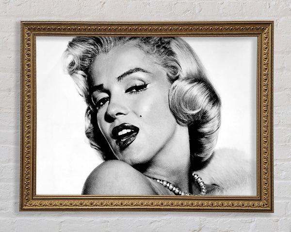 Marilyn Monroe Black And White Framed Print