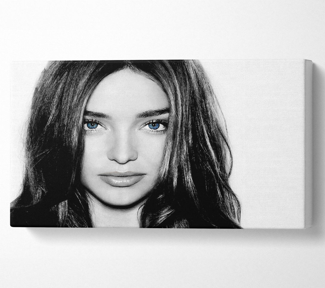  A Canvas Print of Miranda Kirr Face B n W Canvas Print