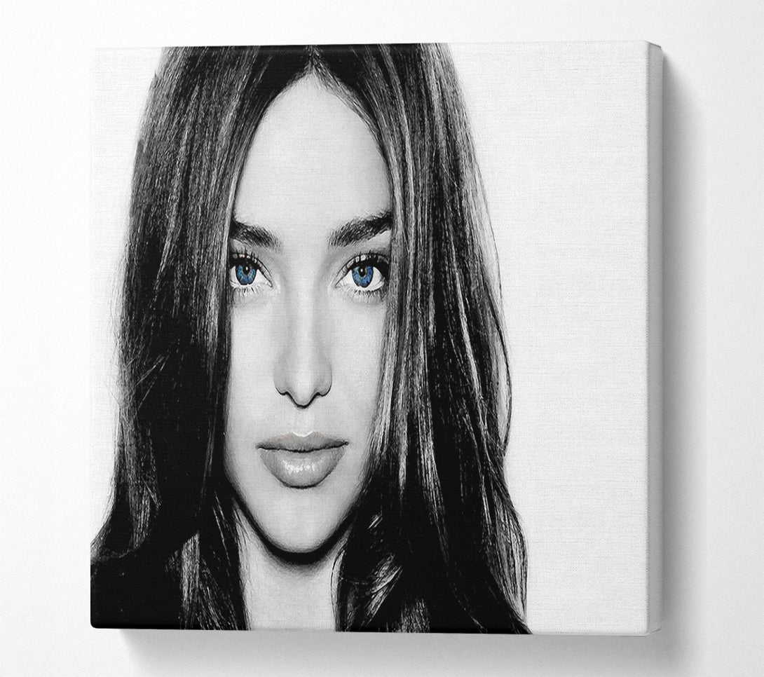  A Canvas Print of Miranda Kirr Face B n W Canvas Print