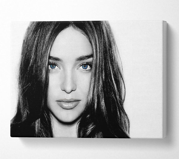  A Canvas Print of Miranda Kirr Face B n W Canvas Print