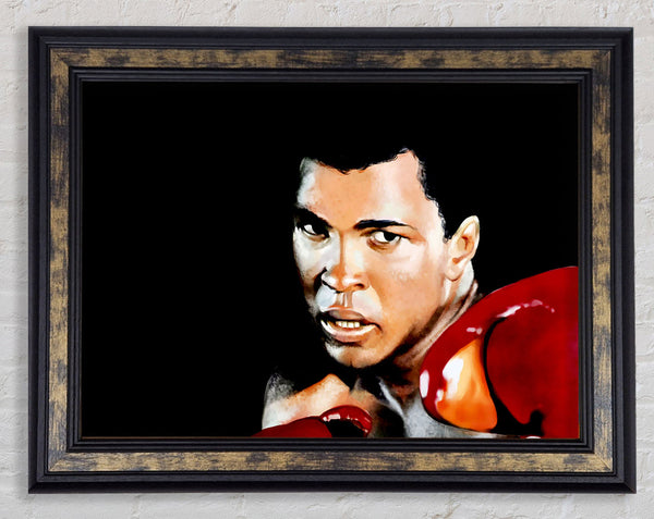 Muhammad Ali Boxing Gloves Framed Print