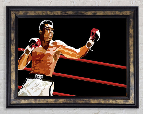 Muhammad Ali In The Ring Framed Print