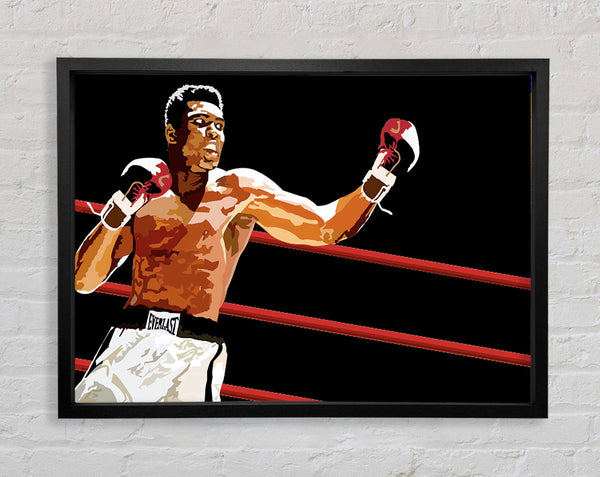 Muhammad Ali In The Ring Framed Print
