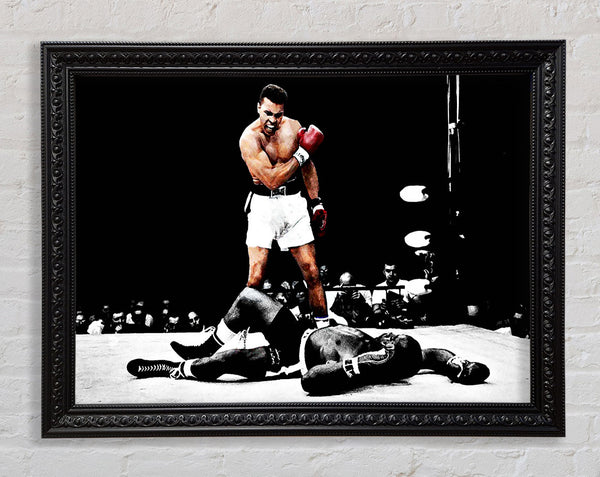 Muhammad Ali Knock Down Framed Print
