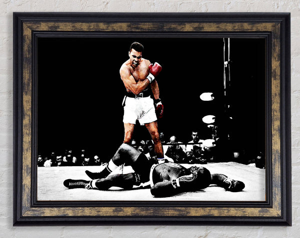 Muhammad Ali Knock Down Framed Print