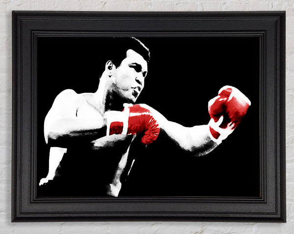 Muhammad Ali Red Boxing Gloves Framed Print