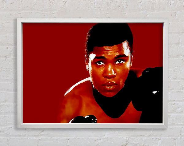 Muhammad Ali Red Framed Print