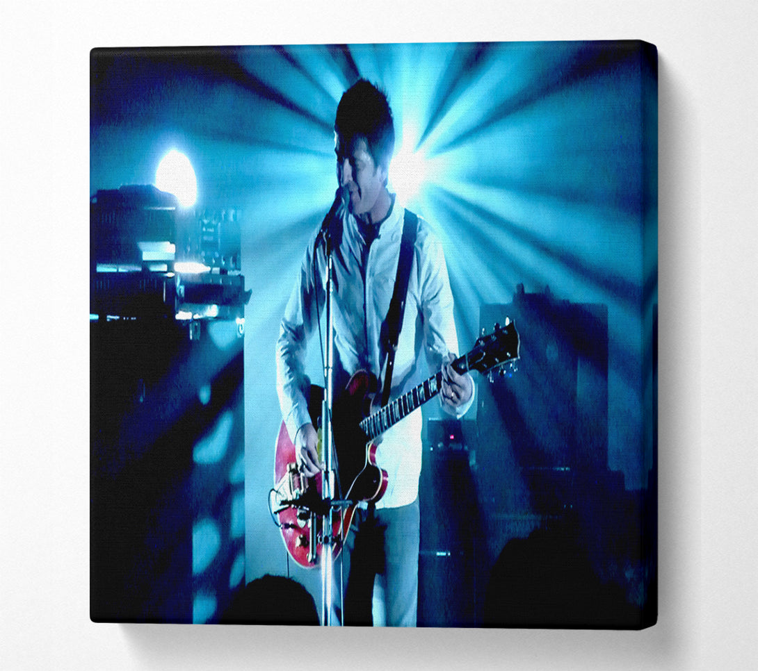  A Canvas Print of Noel Gallagher Blue Light Canvas Print