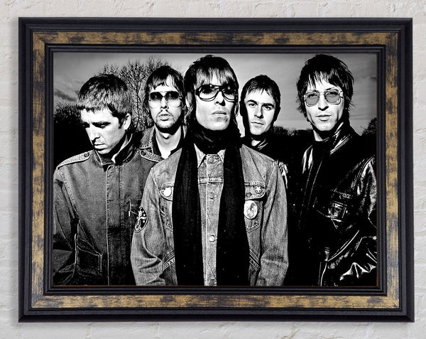 Oasis Black And White Scarf Framed Print