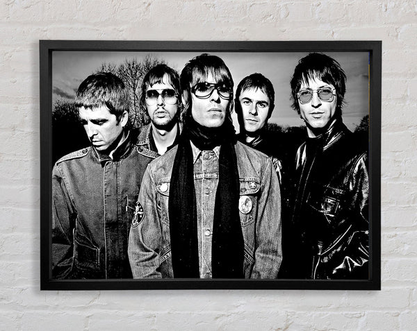 Oasis Black And White Scarf Framed Print