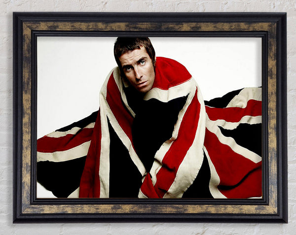 Oasis Liam Gallagher Flag Framed Print