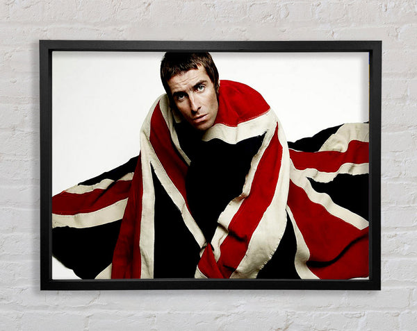Oasis Liam Gallagher Flag Framed Print